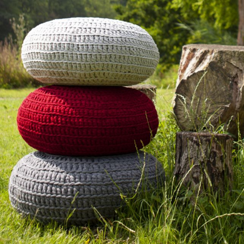 Crochet Kit - Zpagetti Pouf - Bordeaux - Hoooked