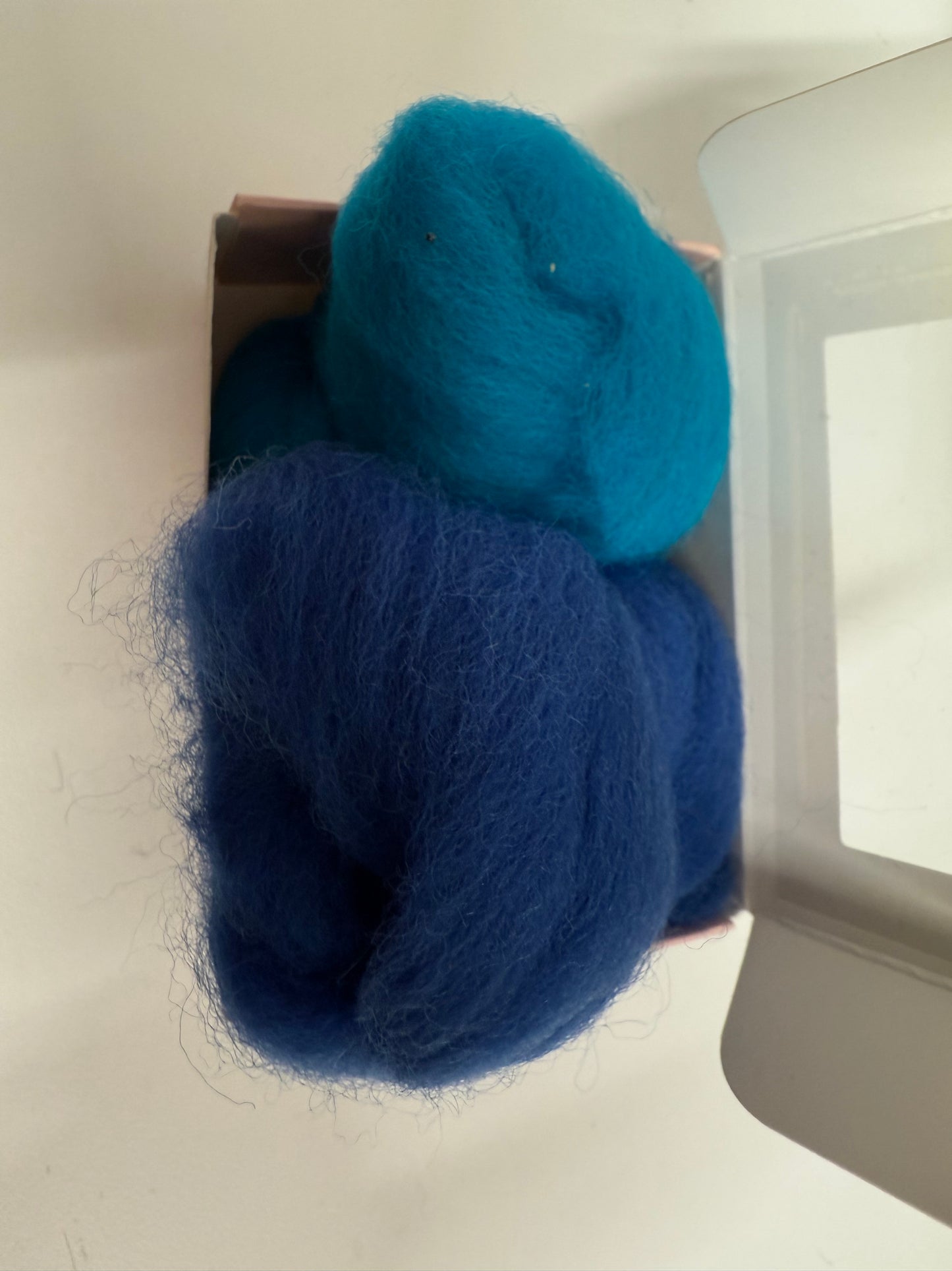 Needle Felting Corriedale Box Small - Blues #2