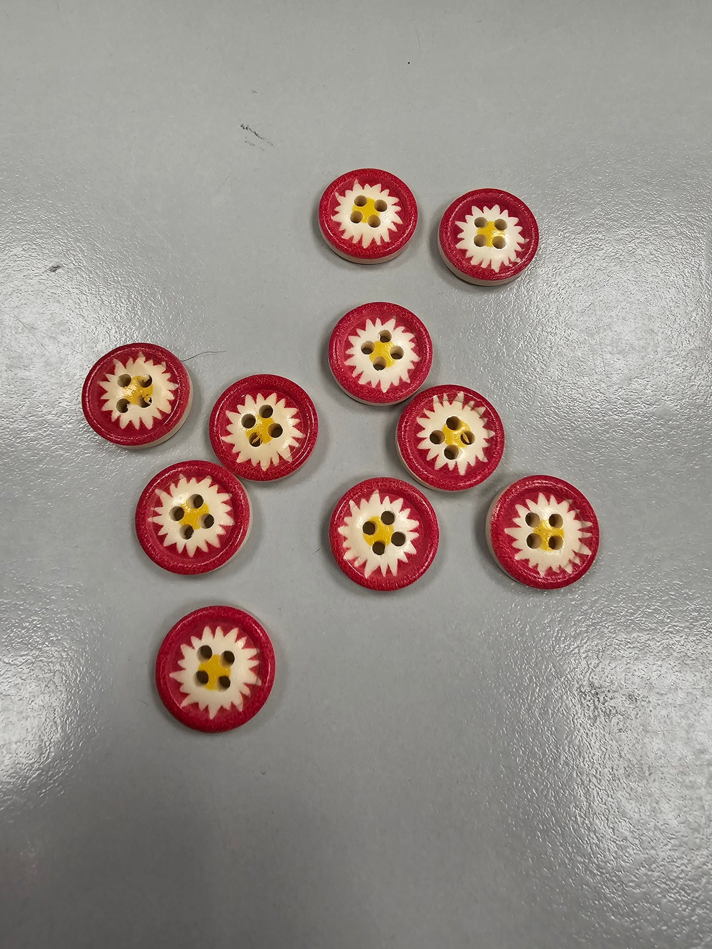 Buttons - Chrysanthemum 15mm x 10 - Dark Pink