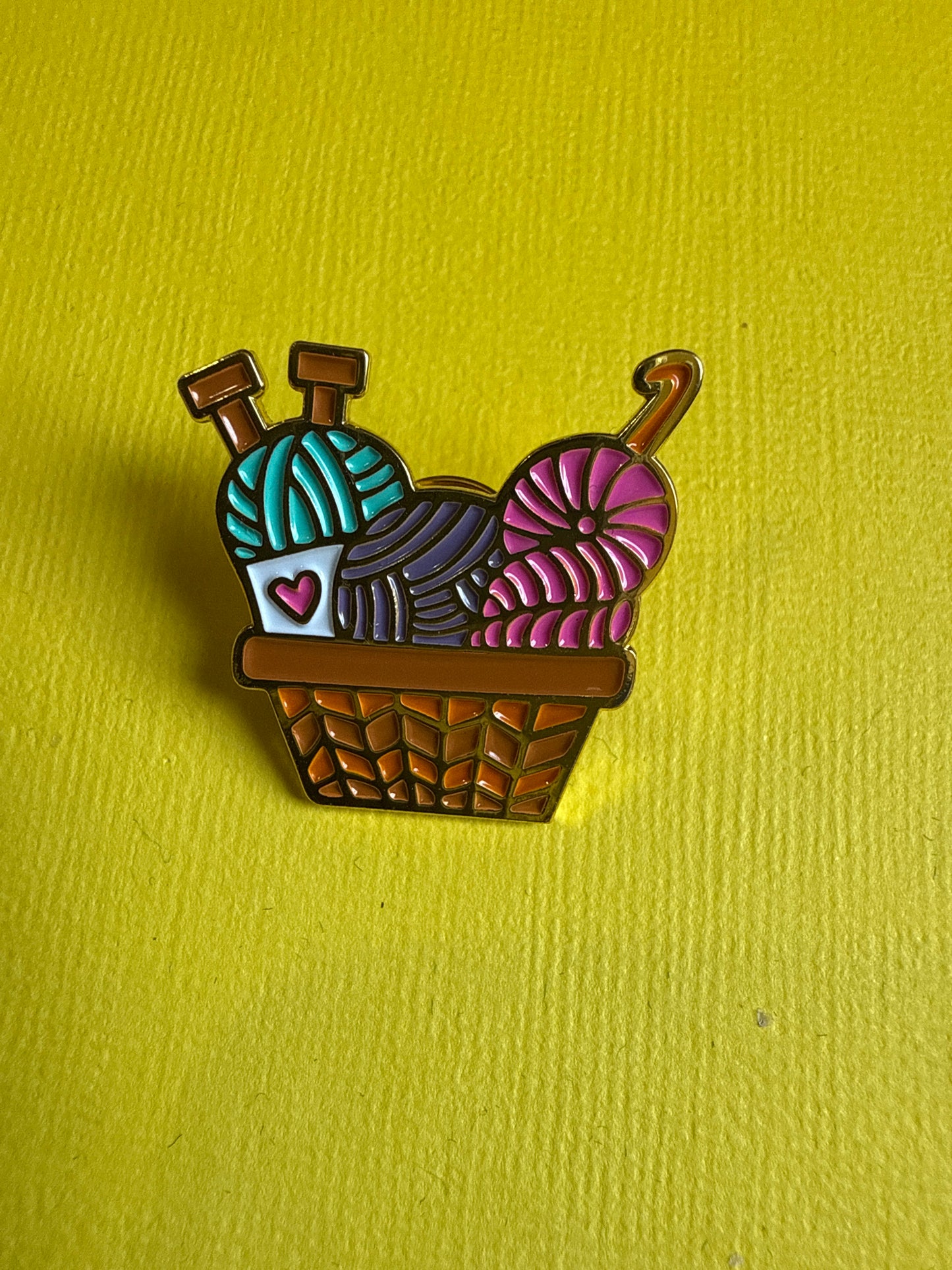 Enamel Pin - Yarn Basket