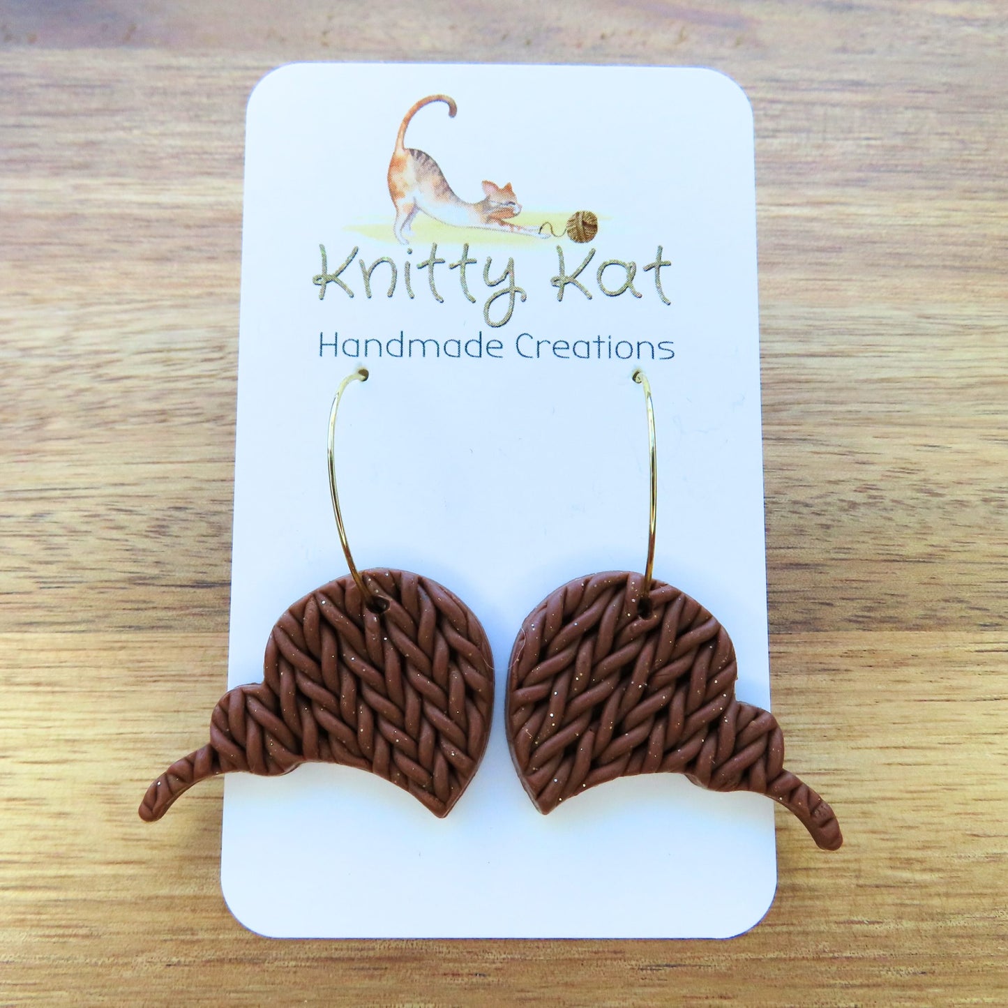 Knitty Kat - Kiwi Hoop Earrings