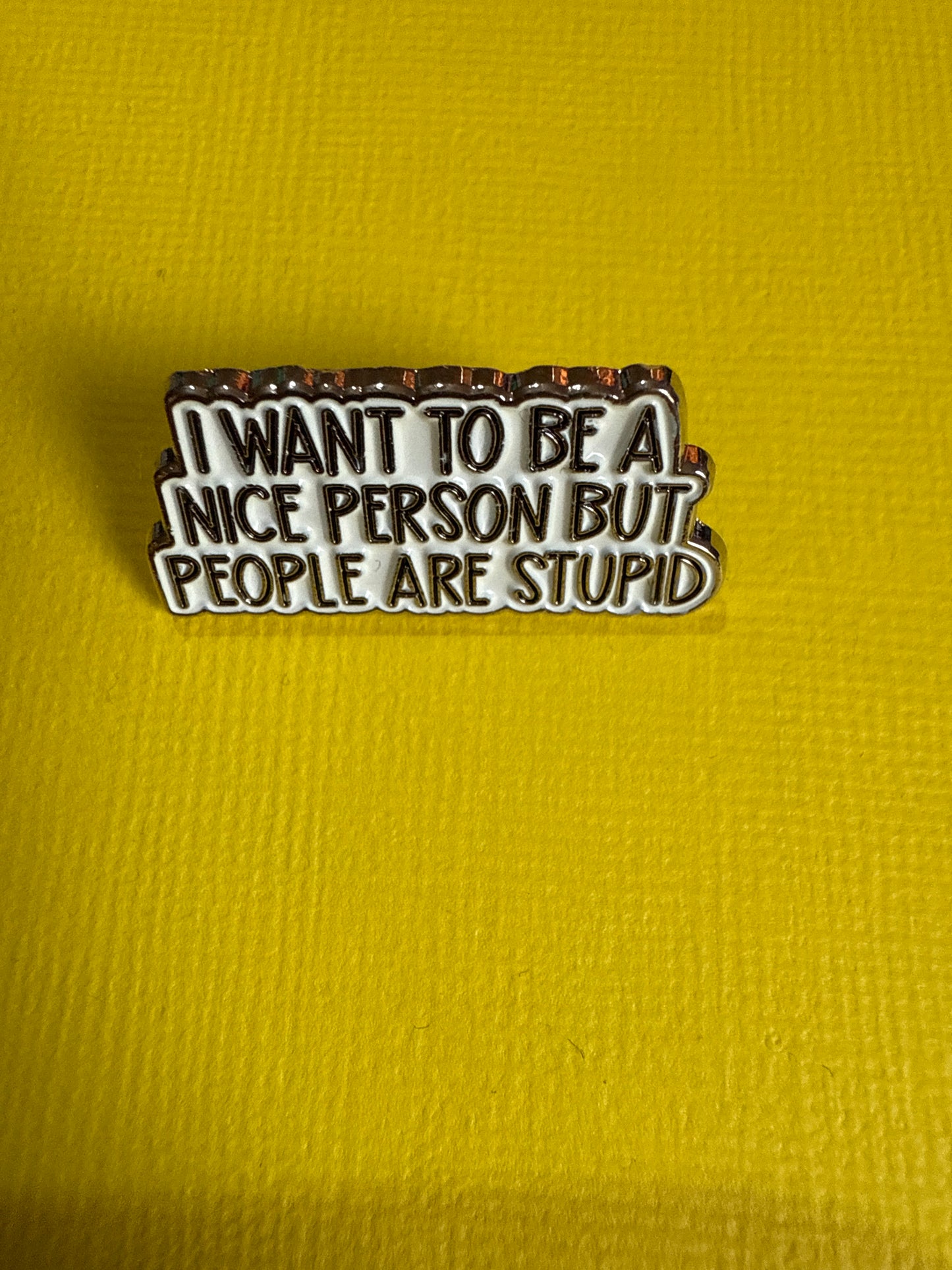 Enamel Pin - "I want to be nice"