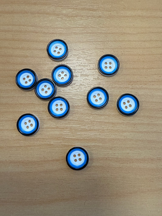 Buttons - Blue 10mm