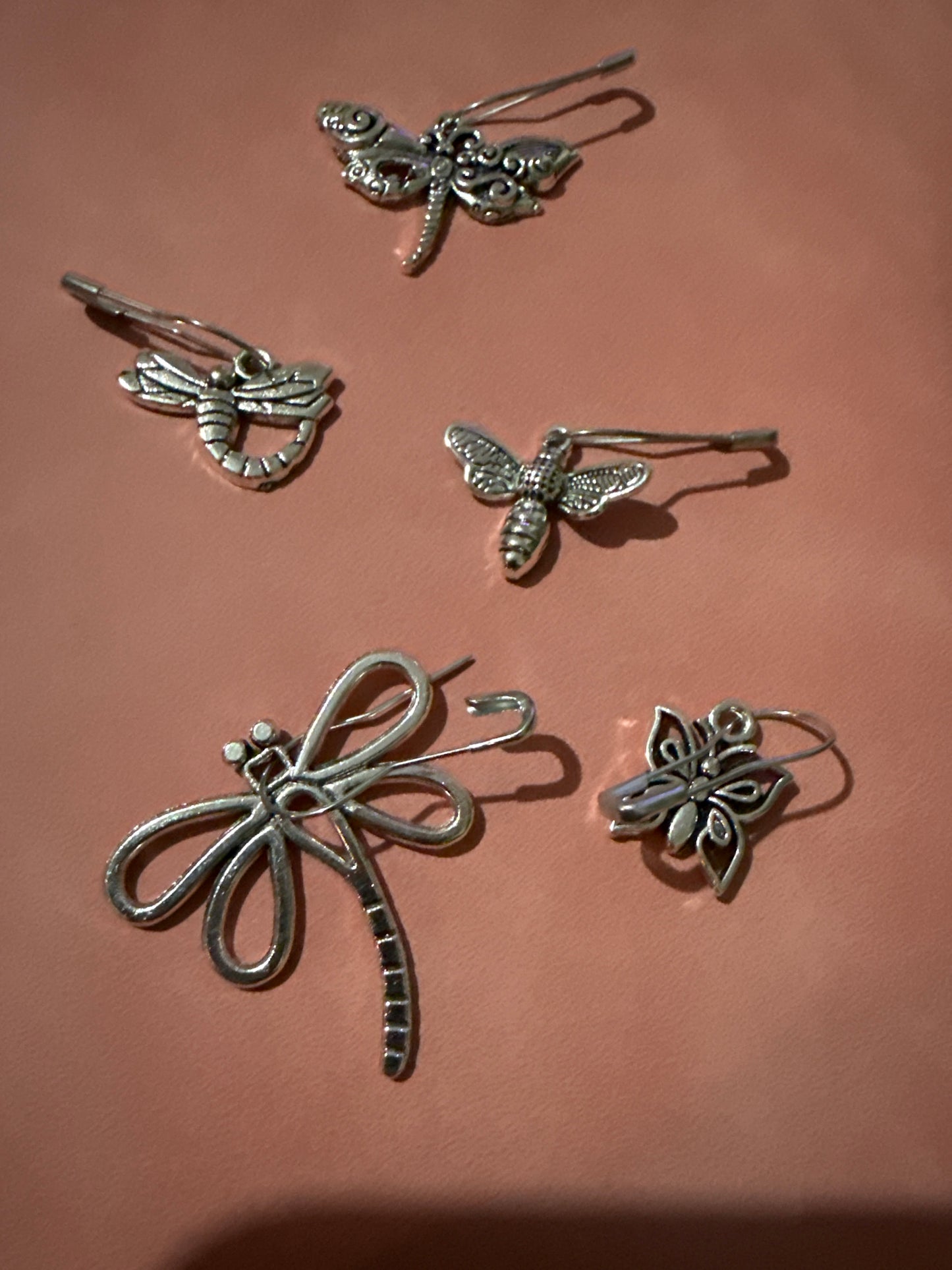Stitch Markers - Silver Flora and Fauna