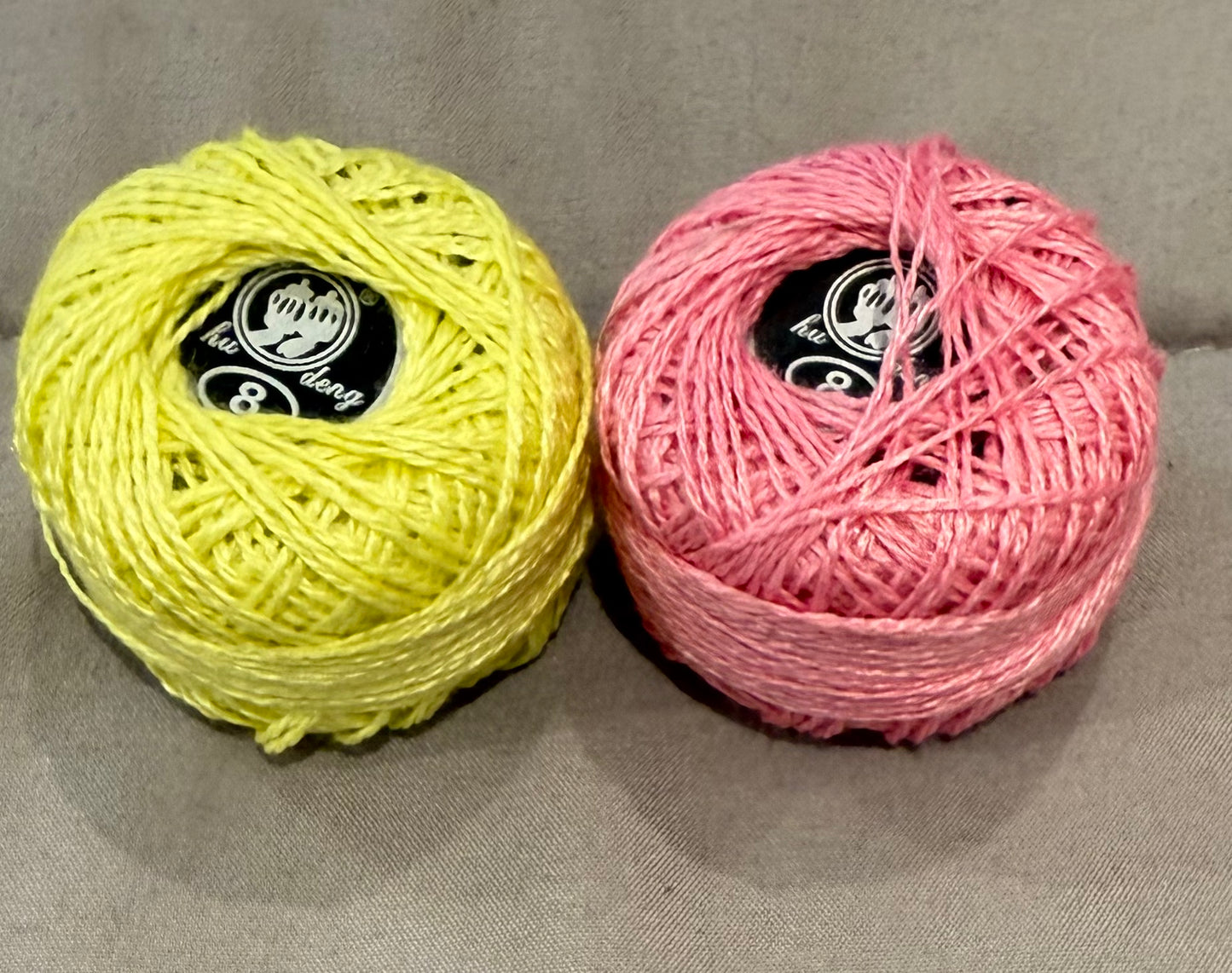 Cotton Thread - Spool x 2 - Pink and Yellow