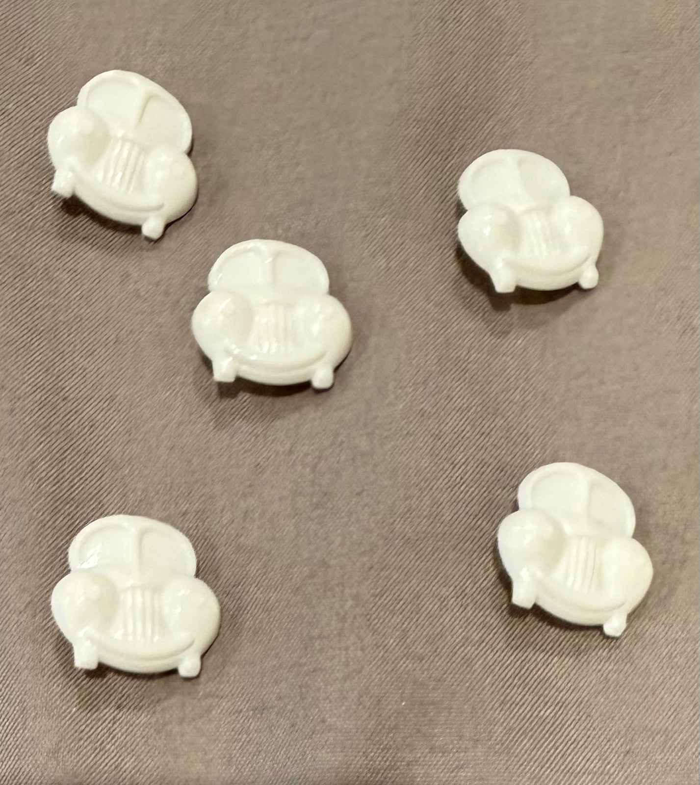 Buttons - Baby Vintage White Cars #3