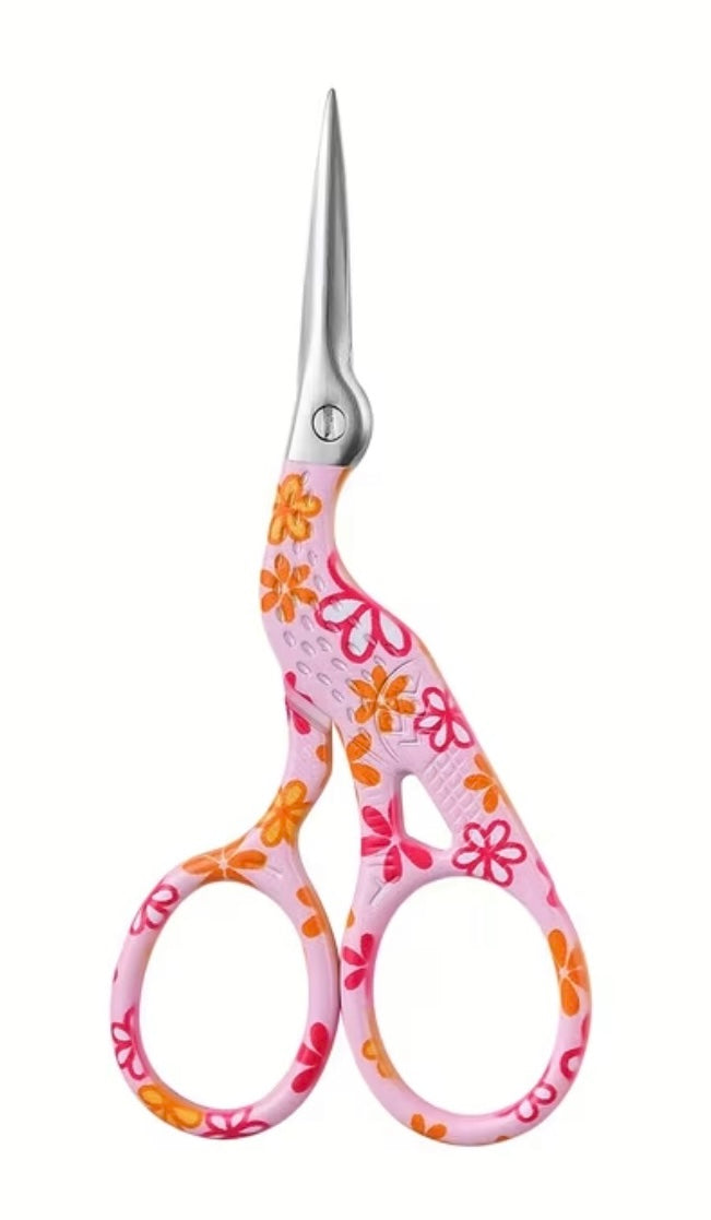 Scissors - Pink Floral Crane
