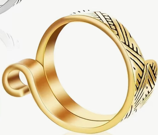 Ring - Yarn Guide - Gold Etched