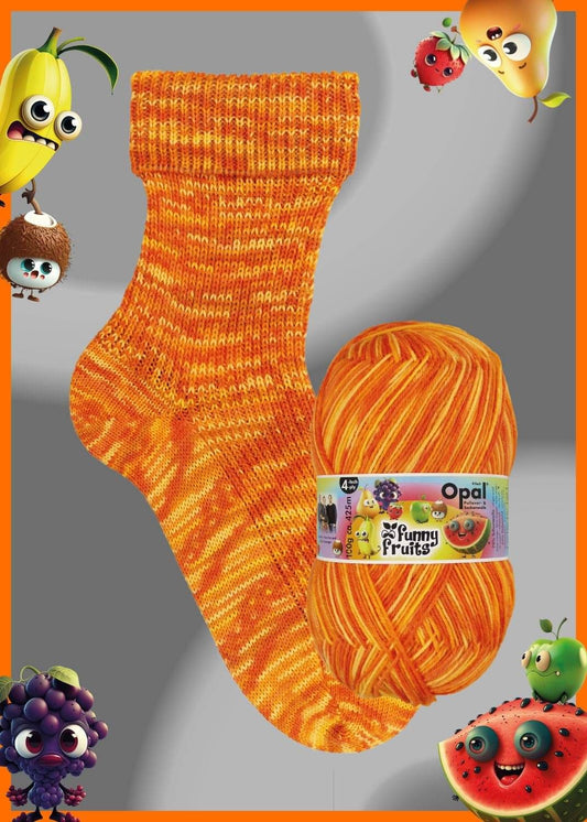 Opal Funny Fruits, fingering/4ply, 100gm - Banana Mash - 11414