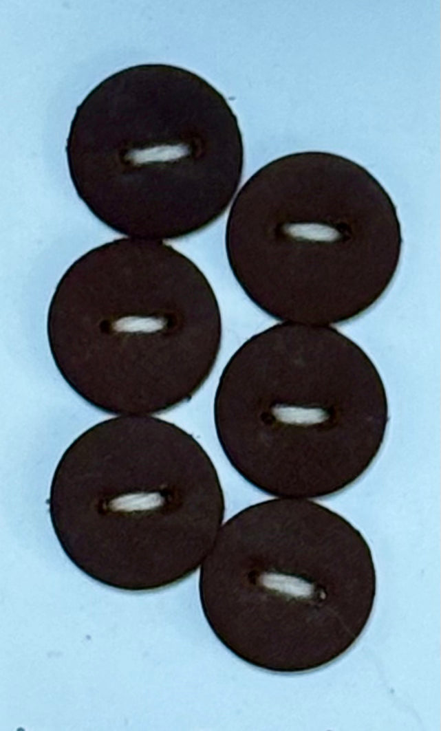 Bomod - Leather Buttons - 19mm set of 6 - Chocolate