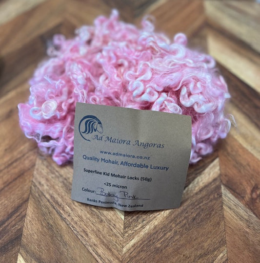 Ad Maiora - Mohair Locks 50gm - Baby Pink