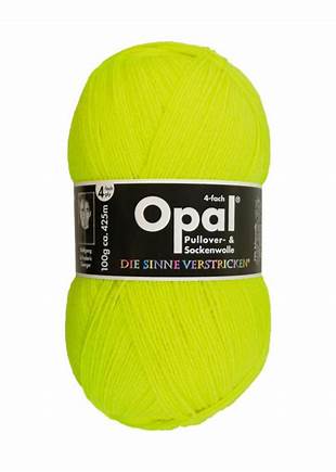 Opal Uni - Neon Yellow - fingering/4ply, 100gm, 425m