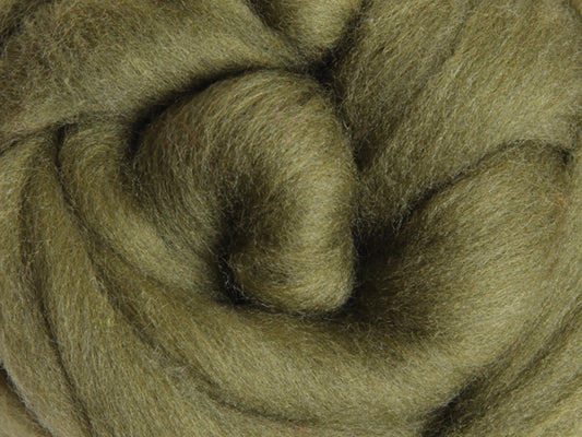 Corriedale Fibre 50g Sliver - Olive Green