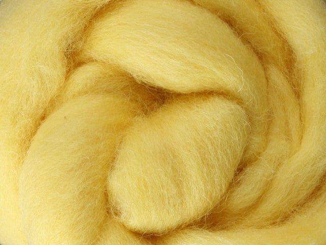 Corriedale Fibre 50g Sliver - Lemon