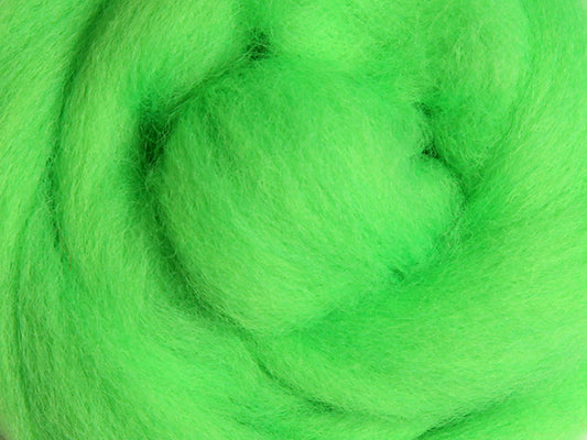 Corriedale Fibre 50g Sliver - Fluoro Lime
