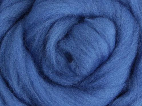 Corriedale Fibre 50g Sliver - Classic Blue