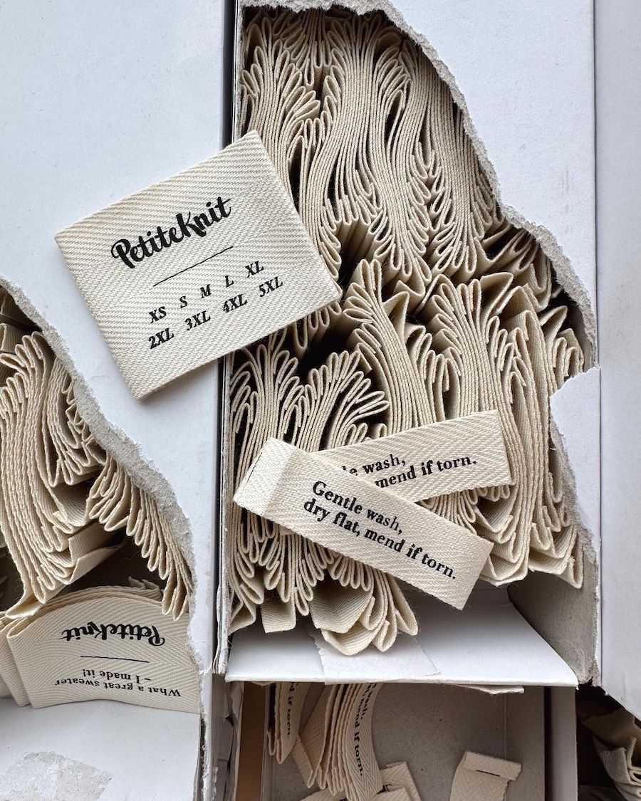 Garment Label - with sizes - PetiteKnit