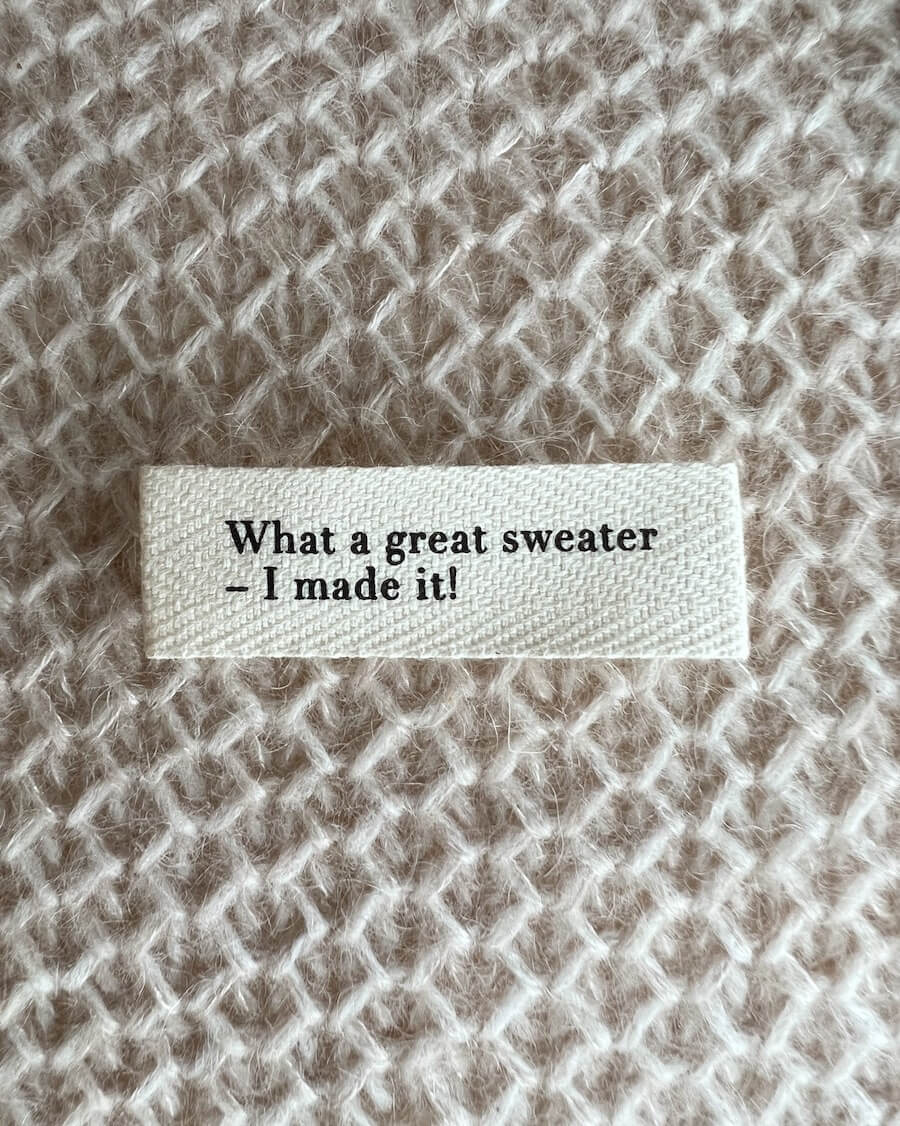 Garment Label - What a Great Sweater - PetiteKnit
