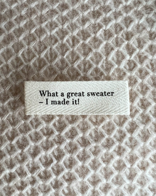 Garment Label - What a Great Sweater - PetiteKnit