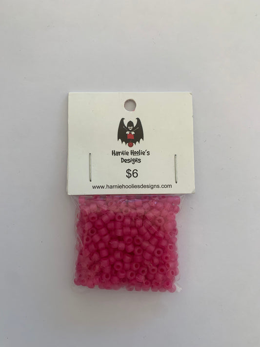 Knitting Beads - Size 6 - Matte Hot Pink