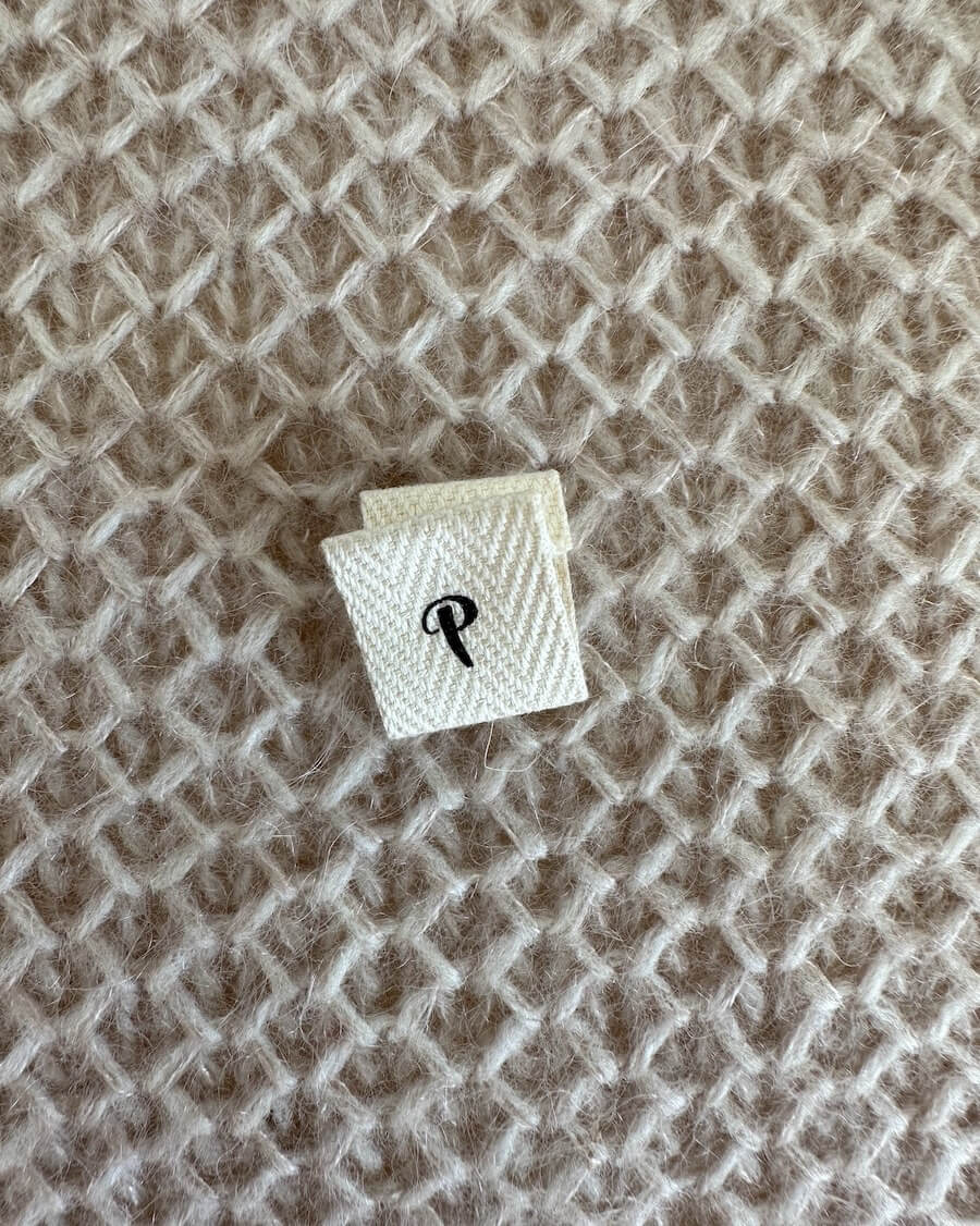 Garment Label - Folded "P" - PetiteKnit