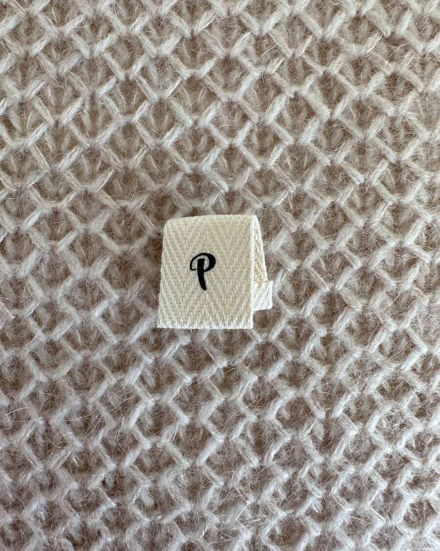 Garment Label - Folded "P" - PetiteKnit
