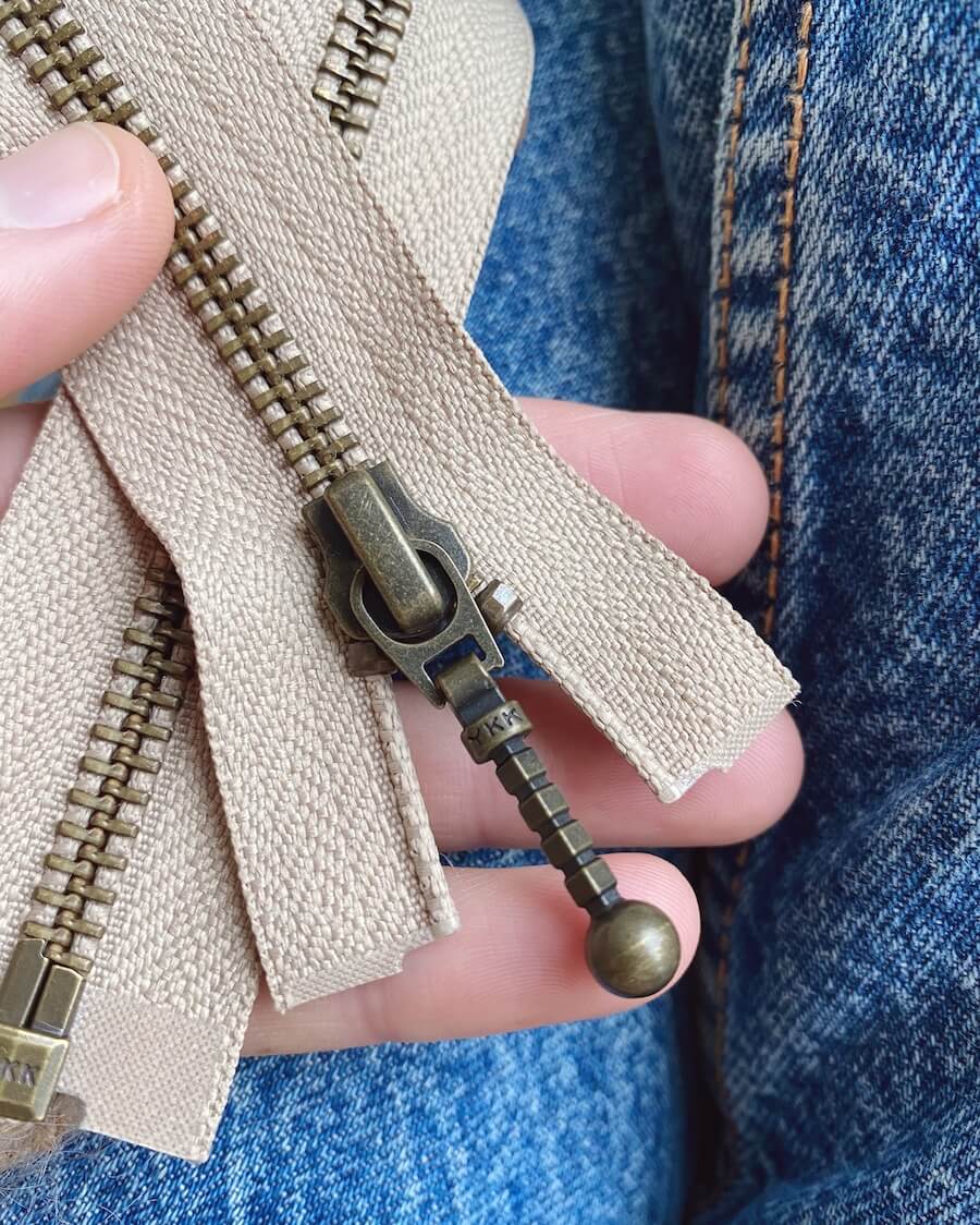 Zipper - 35 cm Sand - PetiteKnit