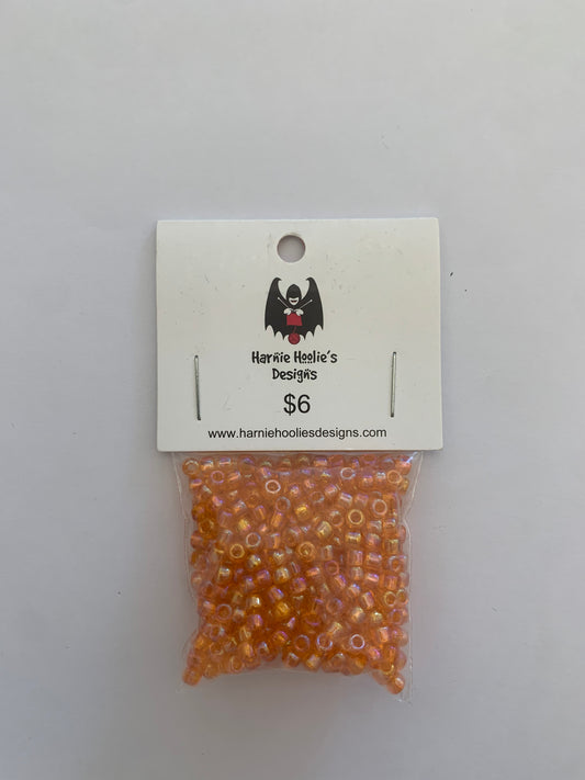 Knitting Beads - Size 6 - Transparent Orange
