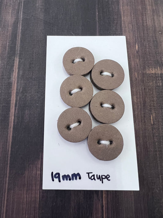 Bomod - Leather Buttons - 19mm set of 6 - Taupe