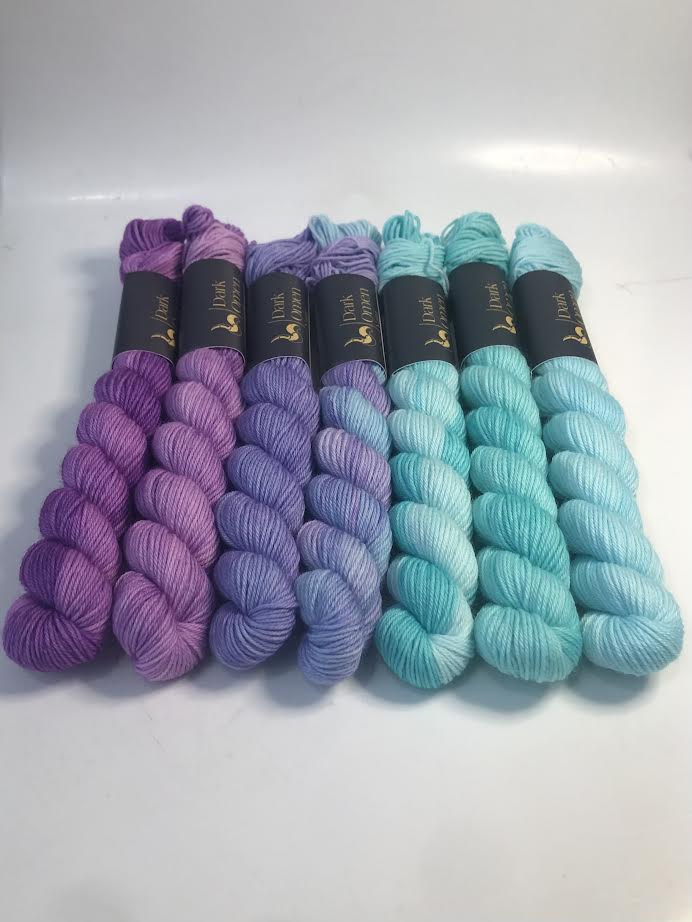 Fluorite Socks Kit - Impressionist Sky - Dark Omen Yarn