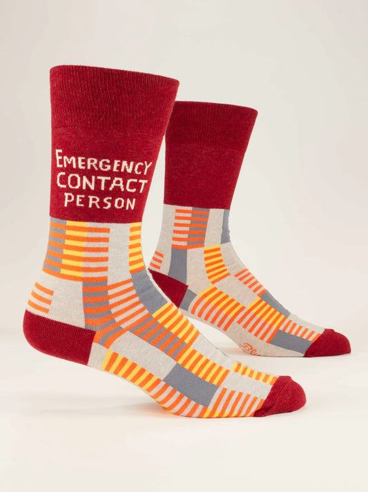 Blue Q - Mens Socks - Emergency Contact