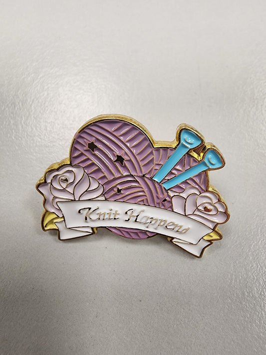 Enamel Pin - Knit Happens