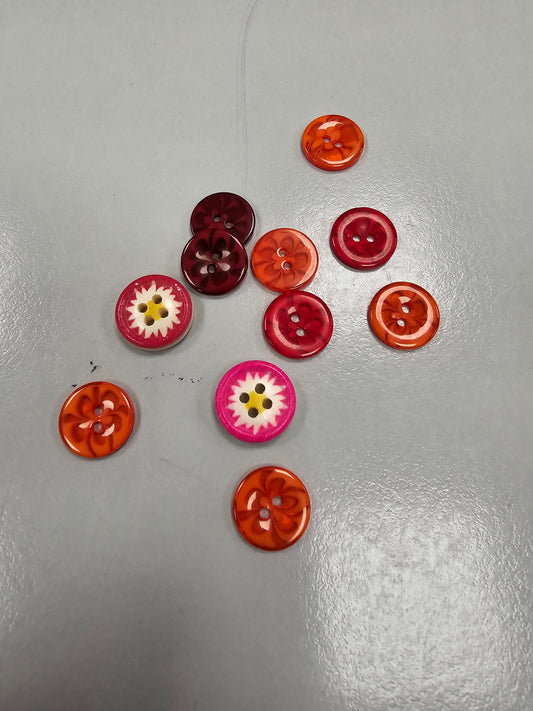 Button Pack - Brights - Rust/Pink