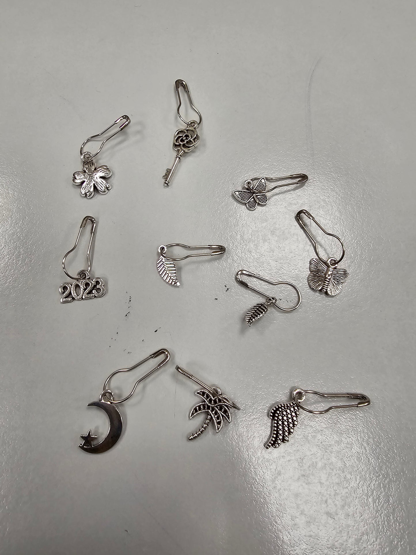 Stitch Markers - Silver Flora and Fauna