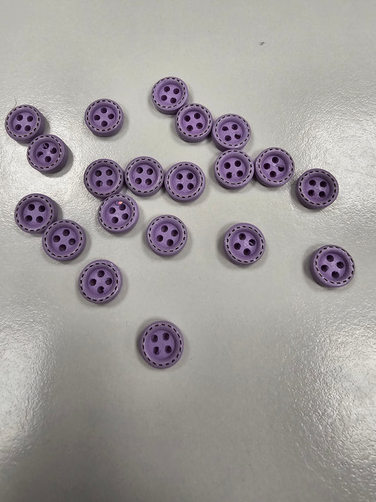 Buttons - Wooden 10mm x 20 - Purple