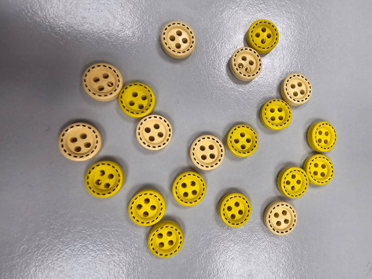 Buttons - Wooden 10mm x 20 - Mix 2