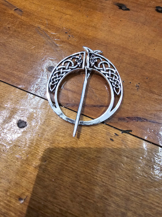 Shawl Pin - Silver Circle