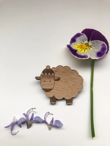 Burnt Hill Yarn Company - Farmyard Friends Wooden Pin - Sheep