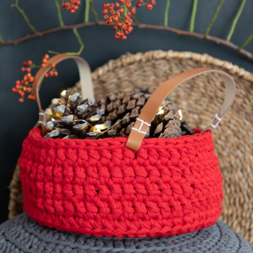 Crochet Kit - Zpagetti Panama Basket - Red - Hoooked