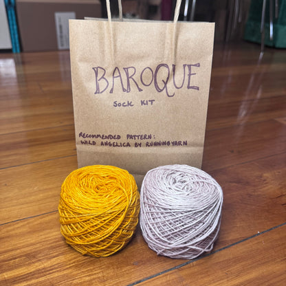 Baroque Socks Kit - Wild Angelica - Dark Omen Yarn