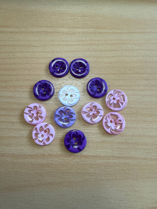 Button Pack - Brights - Purple Mix