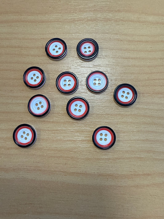 Buttons - Red 10mm