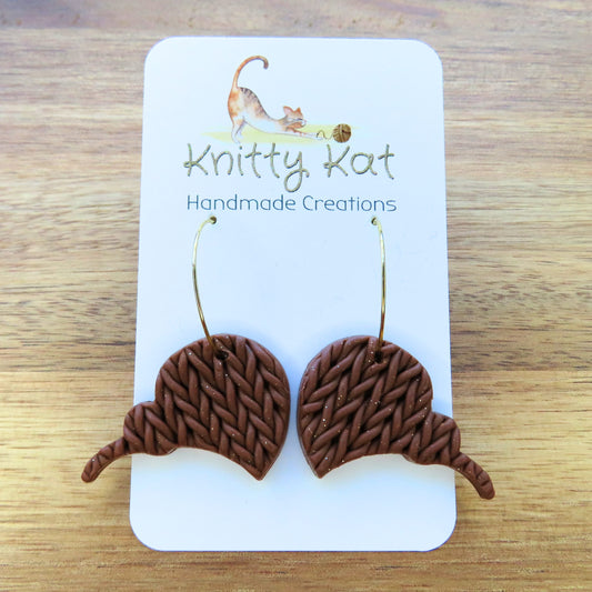 Knitty Kat - Kiwi Hoop Earrings