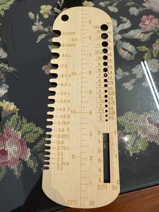 Sock Ruler/Needle Gauge/Swatch Gauge