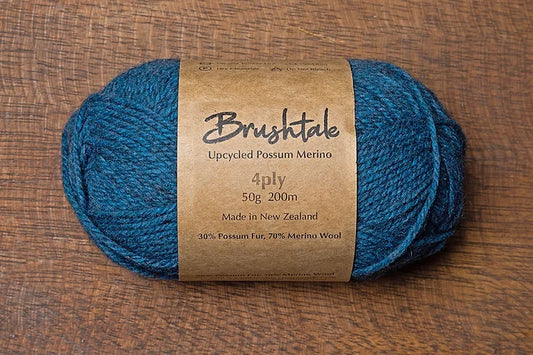 Brushtale - 4-Ply Upcycled Possum Merino - Azure 379