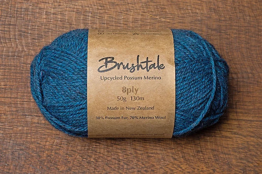 Brushtale - 8-Ply Upcycled Possum Merino - Azure 379