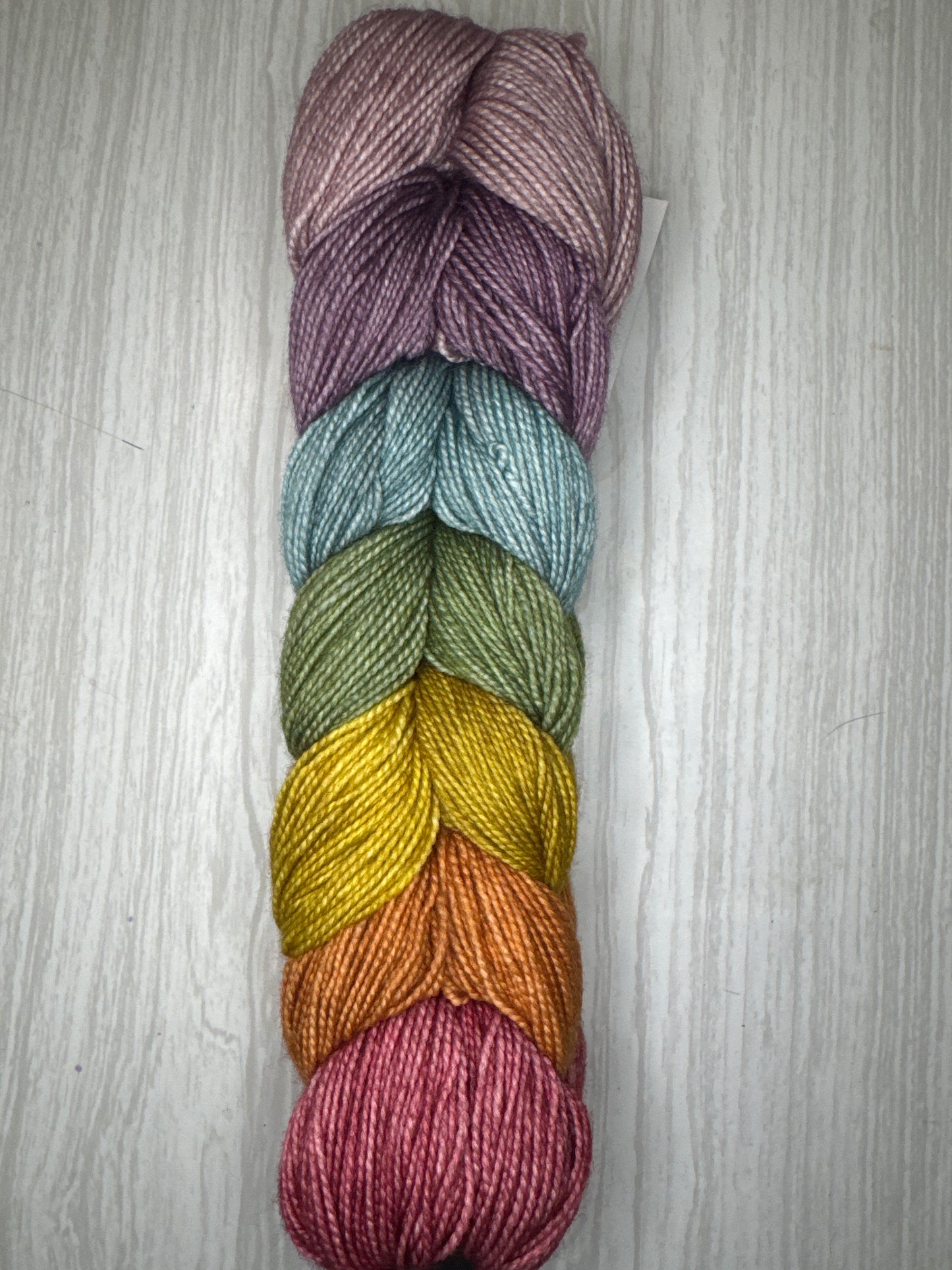 Pastel Rainbow - 7 x Mini Skein Braid Sock Set - Yarnfloozy