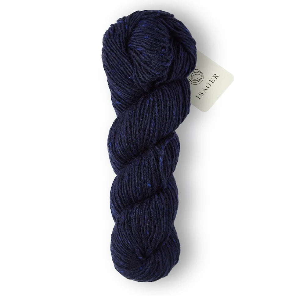 Isager - Aran Tweed - Navy