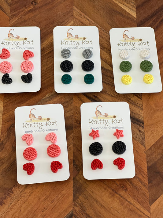 Knitty Kat - Assorted Stud Earring Sets