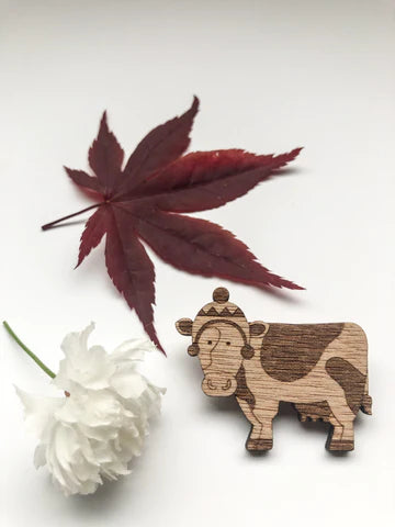 Burnt Hill Yarn Company - Farmyard Friends Wooden Pin - Cow